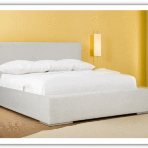 Bernhardt Dunhill Beige Deep Fabric Upholstered Wood Panel Bed