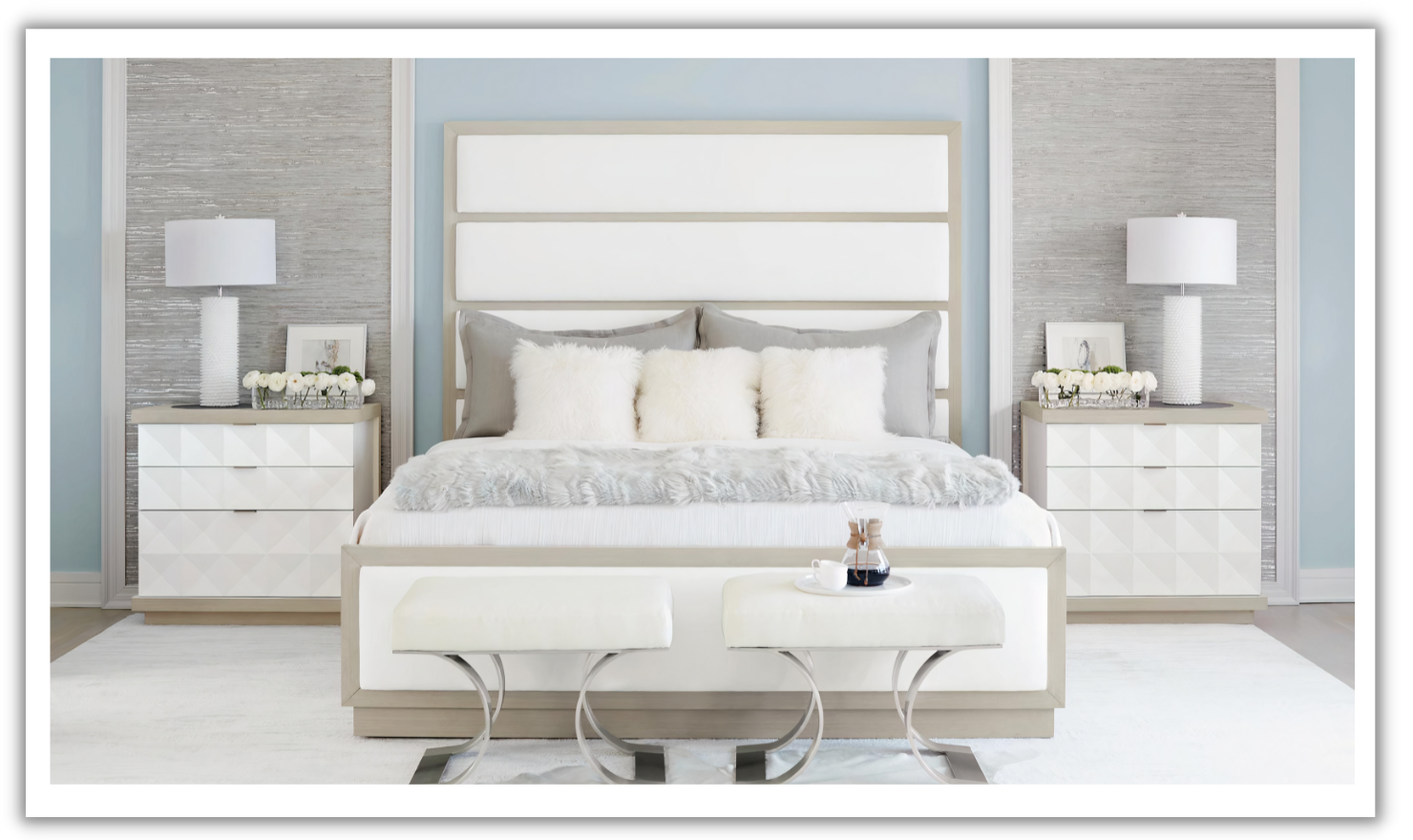 Bernhardt Axiom Fabric Upholstered Wood-framed Panel Bed