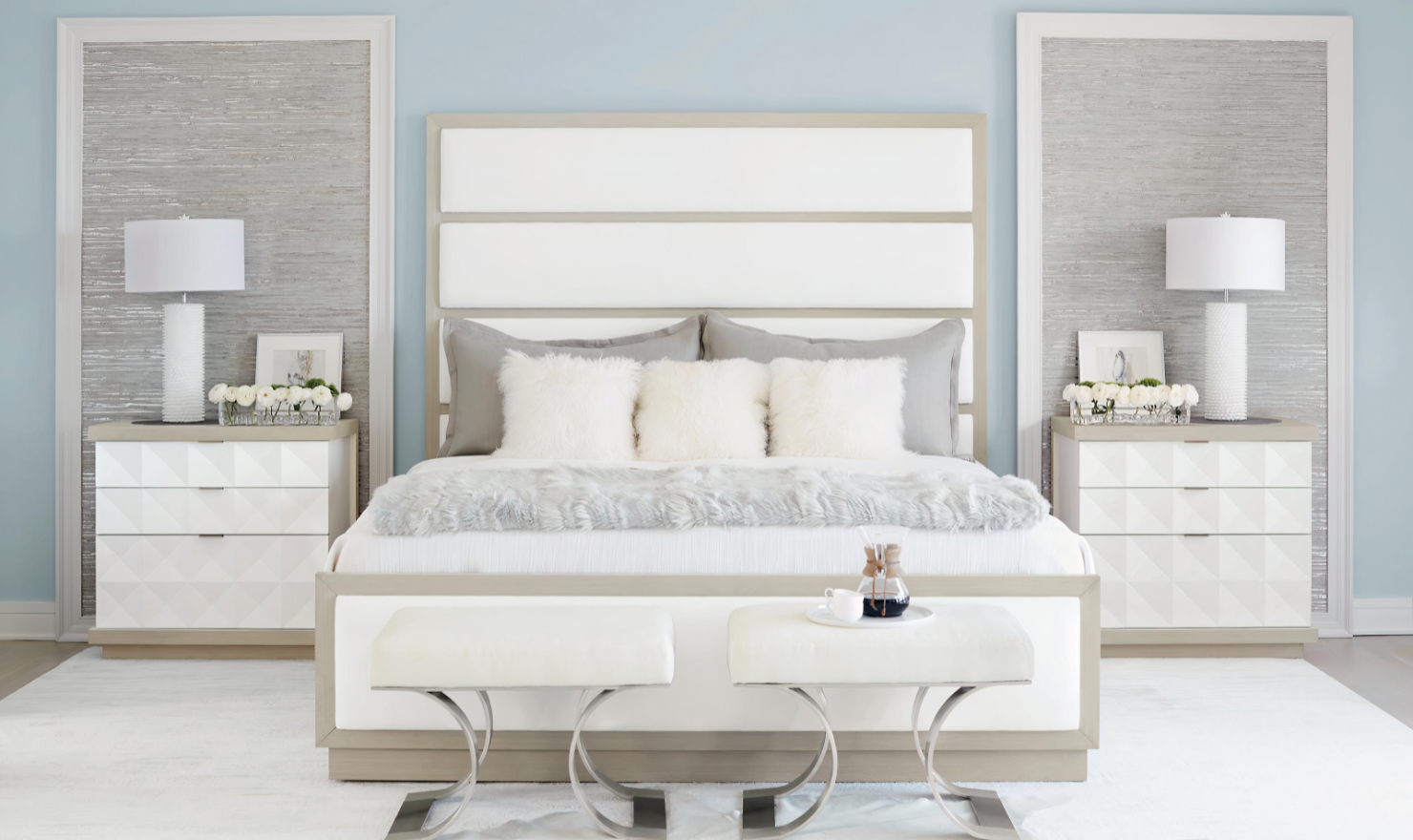 Bernhardt Axiom Fabric Upholstered Wood-framed Panel Bed - Image 2