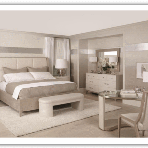 Bernhardt Axiom Wood Fabric Upholstered Tufted Panel Bed (King / Queen Size)