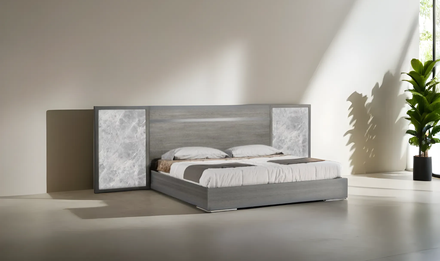 Jennifer Italia Victoria Premium Bed In Light Gray (Queen / King) - Image 3