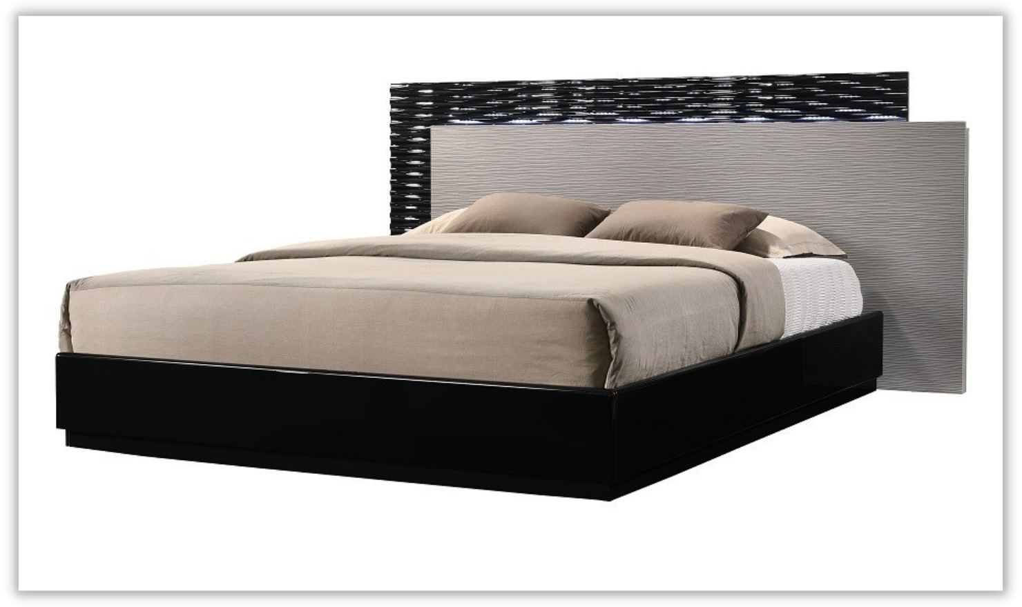 Jennifer Italia Rondo Queen Platform Bed in Gray Lacquer Finish - Image 3