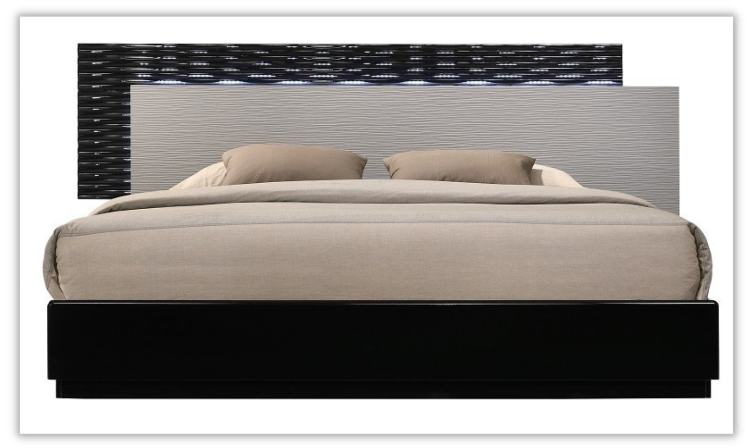 Jennifer Italia Rondo Queen Platform Bed in Gray Lacquer Finish - Image 2