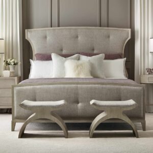 Bernhardt East Hampton Beige Fabric Upholstered Panel Bed
