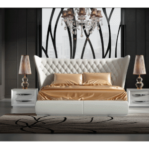ESF Italia Miami White Eco-Leather Platform Bed (King/Queen Size)