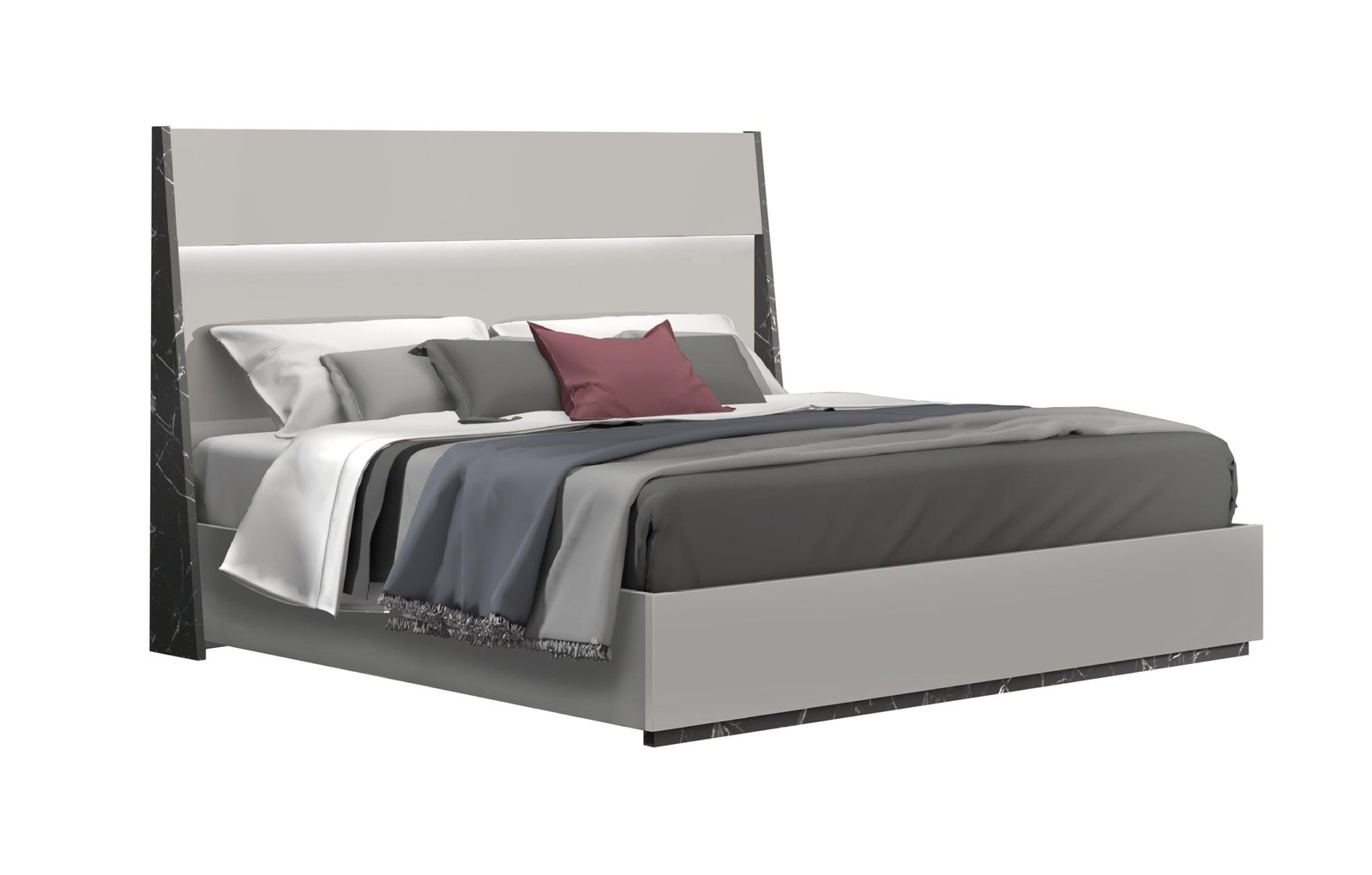 Jennifer Italia Mah Jong Panel Bed with LED Headboard (King/ Queen Size) - Image 4